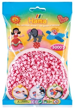 Koraliki jasne RÓŻOWE pastelowe 3000 HAMA 201-95