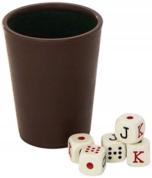 FOURNIER ZESTAW DO POKERA KOŚCI DO GRY KUBEK POKER