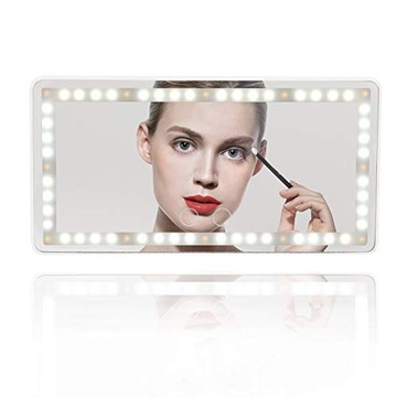 Car makeup mirror with LED lights Rechargeable Vanity lamp for Sun Visor