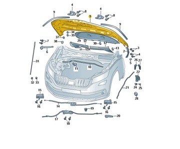 MASKA PRZEDNIA SKODA SCALA ORYGINAŁ 657823031