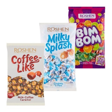 Roshen Cukierki Mix 3 smaków 1 kg x 3 sztuki