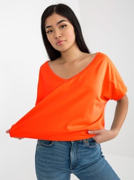 BLUZKA GŁADKA piękna koszulka T-SHIRT F48 orange S