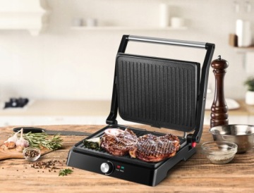 ЭЛЕКТРИЧЕСКИЙ ГРИЛЬ-СЭНДВИЧ-ПЕЧАТКА С РАСШИРЕНИЕМ НА 180 ГРАДУСОВ, МОЩНОСТЬ 2200 ВТ