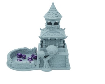 Kamienna chatka duża wieża do kości - Dice Tower Szary jasny