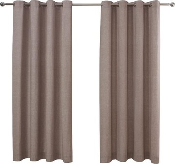GOTOWE ZASŁONY z przelotkami TEKSTURA Kolor naturalny 2x160x130cm Sleepdown
