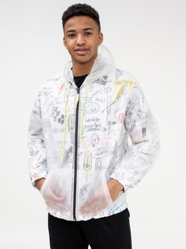 Kurtka MĘSKA Wiatrówka Breezy PRZEJŚCIOWA PRZECIWDESZCZOWA MODNA BIAŁA XL