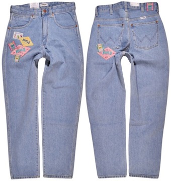 WRANGLER spodnie HIGH patch MOM JEANS W28 L32