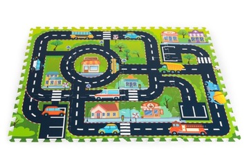 Mata Piankowa Dla Dzieci Puzzle Miasto Ulica Drogi Dla Autek Plansza 12el.