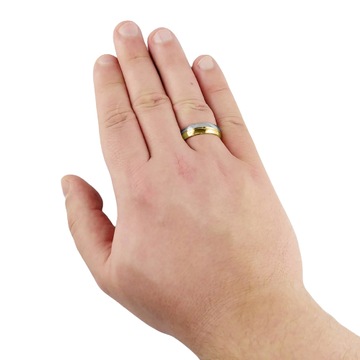 КО8М ЗОЛОТО-СЕРЕБРЯНОЕ ОБРУЧАЛЬНОЕ КОЛЬЦО СТАЛЬ 7,8,9 15ММ