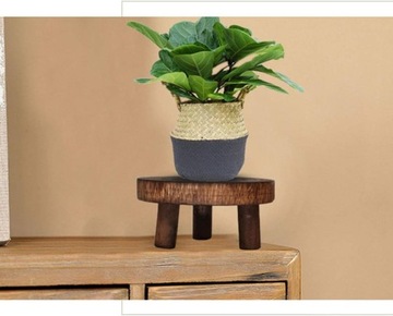 Деревянные подставки для растений, мини-круглый табурет бонсай с полкой в ​​горшке