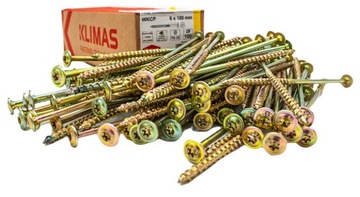 WKRĘTY CIESIELSKIE WKCP 6x180 TORX ŁEB TALERZOWY PODKŁADKOWY KLIMAS 100szt