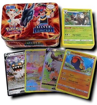 Karty Pokemon Pikachu Kolekcjonerskie Prezent Gratis Puszka Kartami 42 Kart