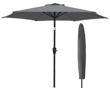 DUŻY REGULOWANY PARASOL OGRODOWY 300cm ORLANDO CIEMNY SZARY POKROWIEC