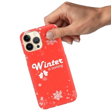 Etui Matowe CZERWONY IPHONE 13 PRO MAX Zima Świąteczne Mikołaj Wiele Wzorów