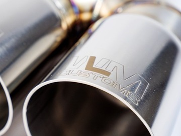 WLM Черный двойной выхлопной патрубок Y-PIPE 2x76 мм