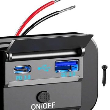 12 В 24 В двойной USB-переключатель автомобильного зарядного устройства для автомобиля морской лодки черный