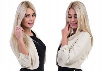 MODNE BOLERKO ŻAKIET EKO SKÓRA Z BLASZKĄ Rozm.40