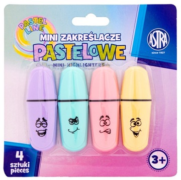 Zakreślacze pastelowe 4 kolory Astra