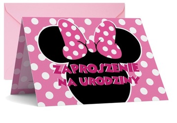 ZAPROSZENIE URODZINOWE Myszka Minnie ZAPROSZENIA