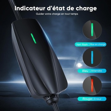 Портативное зарядное устройство для электромобилей Ampere Point, 16 А, 3,7 кВт, дисплей типа 2 и сумка