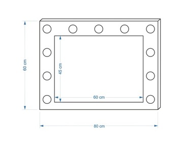 СВЕТОДИОДНОЕ ЗЕРКАЛО ДЛЯ ДЕРЕВЯННОЙ С ГОЛЛИВУДСКИМИ ЛАМПОЧКАМИ