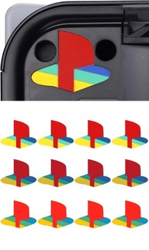 ZESTAW 12 NAKLEJEK NAKLEJKI DEKORACYJNE LOGO DO KONSOLI PS5 PLAYSTATION 5