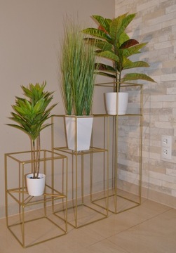 ПОДСТАВКА ДЛЯ ЦВЕТОВ ПОЛКИ ДЛЯ ЦВЕТОВ РАСТЕНИЯ МЕТАЛЛ ЛОФТ золото 60 см