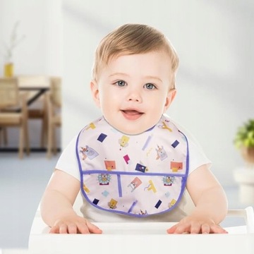 Wodoodporny śliniaczek Zestaw 7x dla dziecka z rękawami 6m do 3 lat