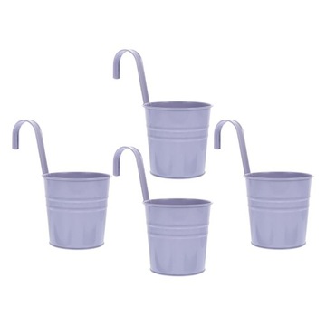 ЖЕЛЕЗНЫЕ ПОДВЕСНЫЕ ЦВЕТОЧНЫЕ ЦВЕТКИ, БАЛКОННЫЕ ДЕКОРАТИВНЫЕ ВЕДРА ДЛЯ ЦВЕТОВ 4 ШТ.