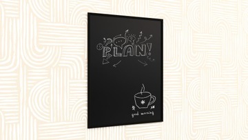 Доска меловая черная 100х80 см, деревянная рама, ЧЕРНЫЙ ЭКО