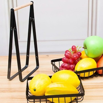 ДВУХЯРУСНАЯ КОРЗИНА ДЛЯ ФРУКТОВ, ОВОЩНАЯ БЛЮДА, МЕТАЛЛИЧЕСКАЯ КОРЗИНА LOFT