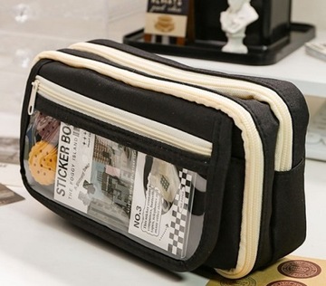 ШКОЛЬНАЯ СУМКА-ОРГАНИЗАТОР ДЛЯ мелков, С ДВУМЯ ОТДЕЛЕНИЯМИ, РАСШИРЯЕМАЯ, ЧЕРНАЯ