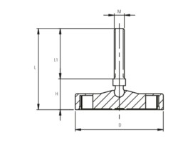 Поворотная ножка для крепления fi 81, M10x90