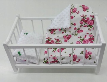 DREWNIANE ŁÓŻECZKO dla lalek + POŚCIEL - PRODUCENT.