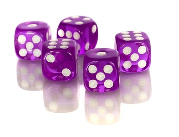 КОСТИ 1,6 СМ RPG ФИОЛЕТОВЫЙ ПРОЗРАЧНЫЙ