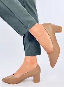 Buty Damskie Czółenka Na Niskim Obcasie CRAFTS Khaki 39