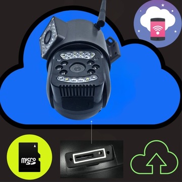 ДВОЙНАЯ WIFI IP-КАМЕРА НАРУЖНАЯ ПОВОРОТНАЯ 2K СЛЕЖЕНИЕ 4MPX ОСВЕЩЕНИЕ