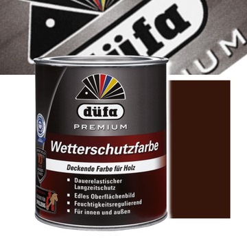 FARBA DUFA WETTERSCHUTZFARBE CZEKOLADOWY BRĄZ 0,75L
