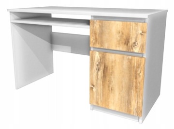 Белый письменный стол, белые фасады 120х60 см, КОМА II