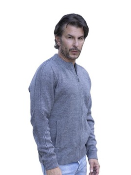 SWETER MĘSKI ROZPINANY NA ZAMEK Z KIESZENIAMI - POPIEL - L