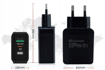 ZASILACZ KOSTKA ŁADOWARKA DO TELEFONU 33W PD QC Z MOCNYM KABLEM NYLON 5W1