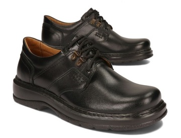 МУЖСКИЕ КОЖАНЫЕ ТУФЛИ XXL WIDE BLACK 43
