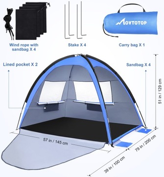 СКЛАДНАЯ ПЛЯЖНАЯ ПАЛАТКА ПОРТАТИВНЫЕ ПАЛАТКИ ОТ СОЛНЦА