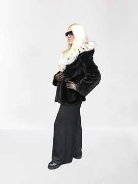 Жакет из норки с ребром