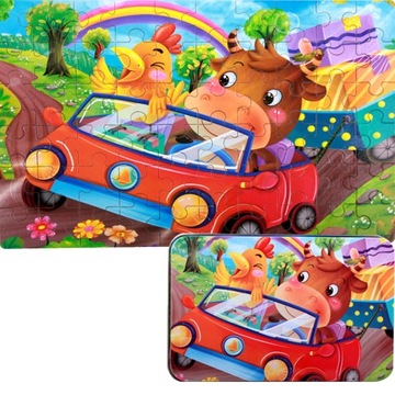Puzzle w metalowym pudełku 60 el. wesoła podróż