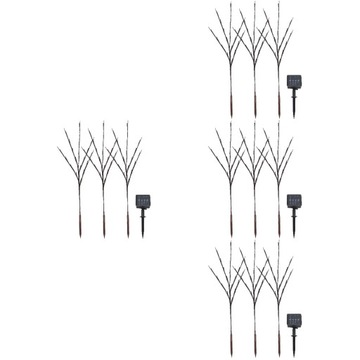 Предварительно освещенные ветки березы подсвечены декоративными светильниками