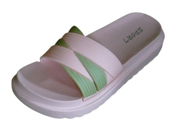 KLAPKI BASENOWE DAMSKIE PIANKOWE GRUBA PODESZWA PLATFORMA ROZ 39 / 24,5 cm