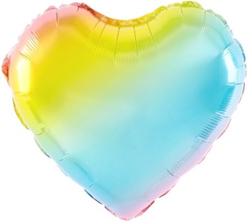 BALON foliowy SERCE tęczowe KOLOROWE 18'' 45cm