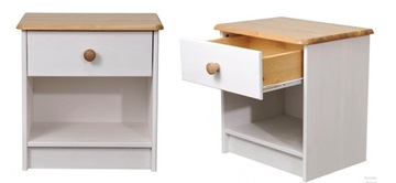 Komoda Szafka Lita sosna 1 szuflady 42 cm biały antik
