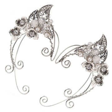 Kolczyki Elf Earcuff Dekory Cosplay Srebrne